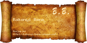 Bakonyi Bene névjegykártya